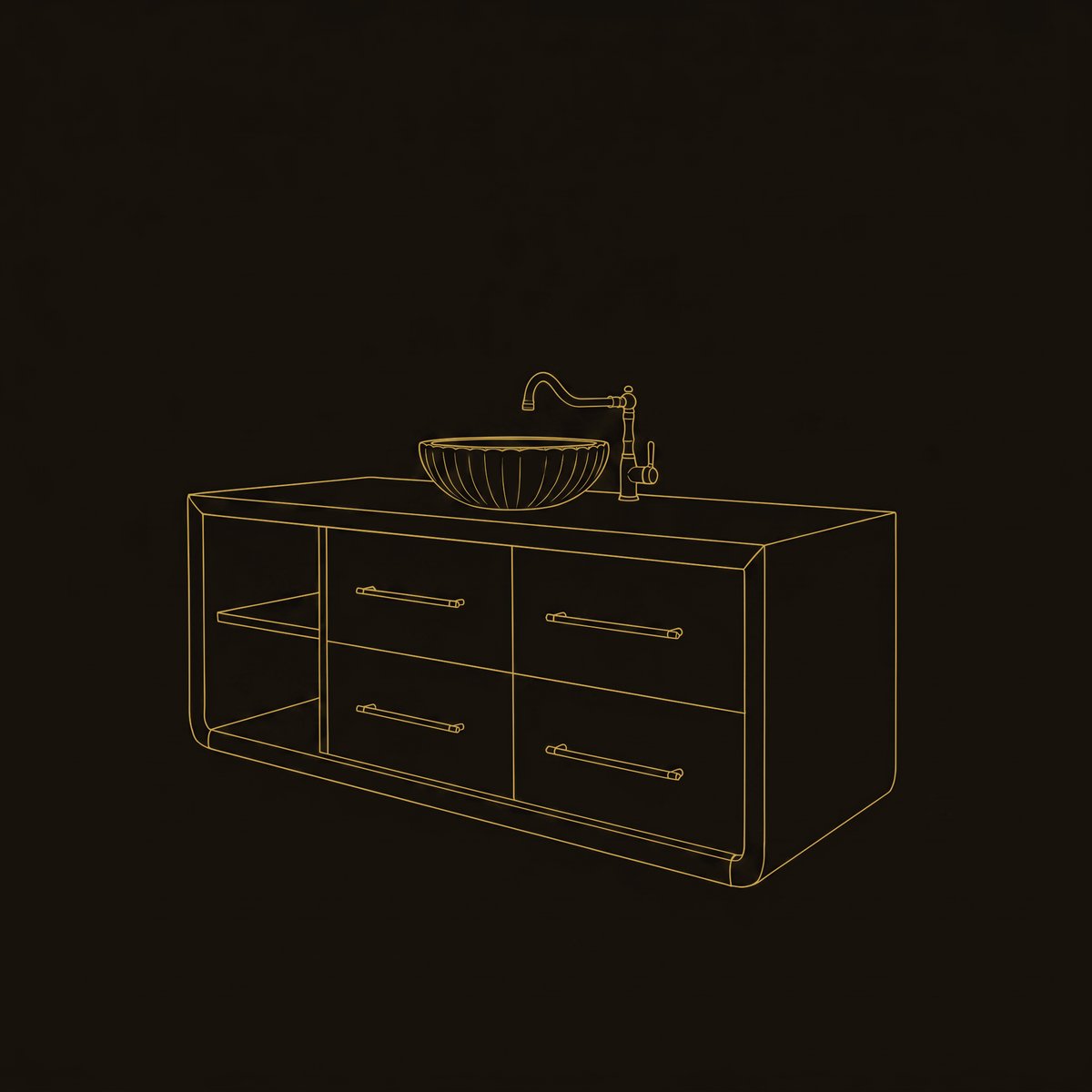 Solid Wood Bathroom Vanity Scandinavian Floating With Open Shelf Apartment dimension diagram