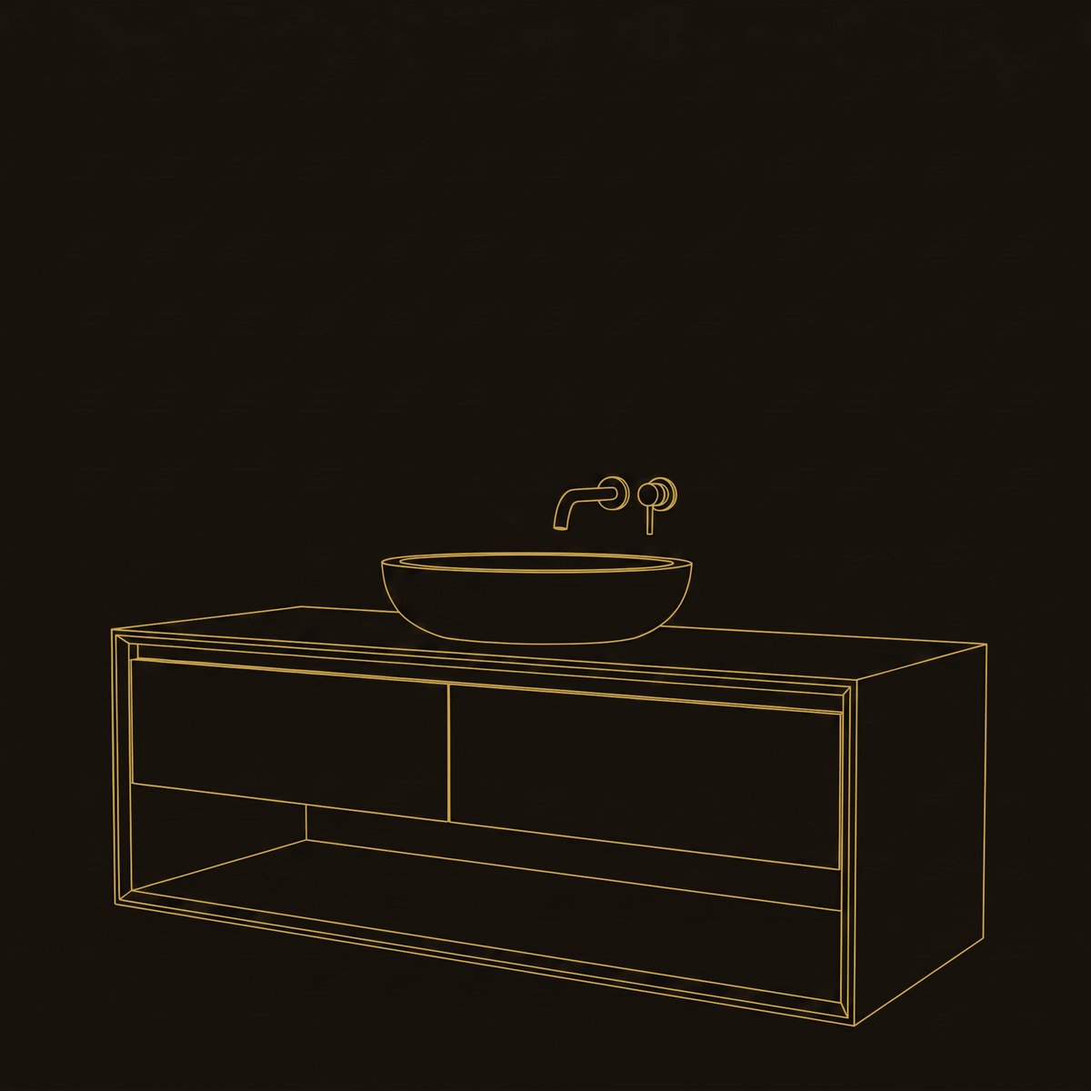 Solid Wood Bathroom Vanity Minimalist Natural Wall Mounted dimension diagram