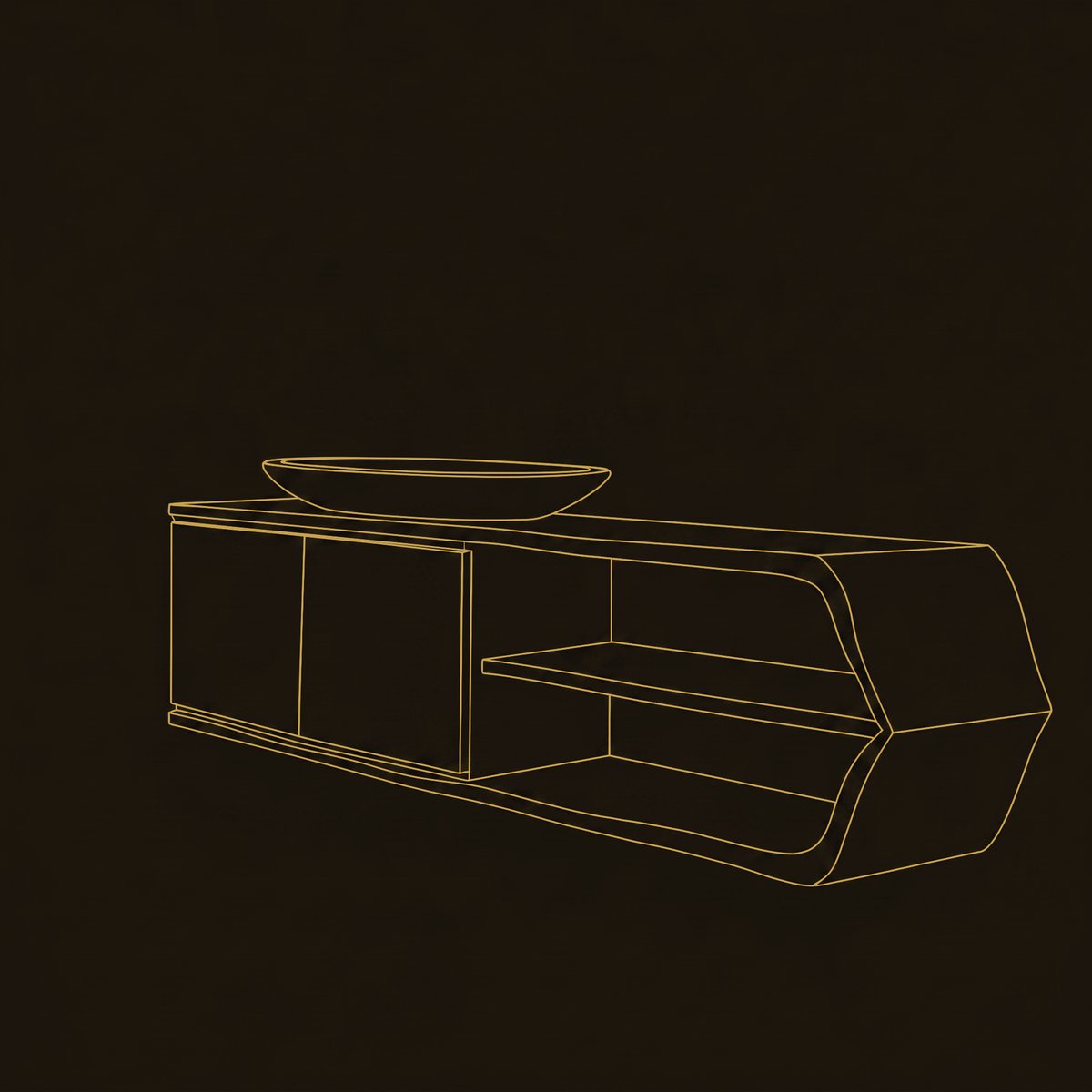 Solid Wood Bathroom Vanity, No. 97 dimension diagram