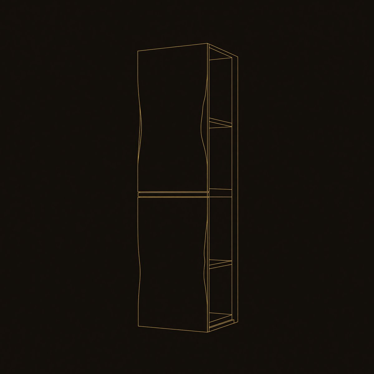 Solid Wood Corner Wall Bathroom Shelf Luxury Cabinet Wave Carved Doors dimension diagram