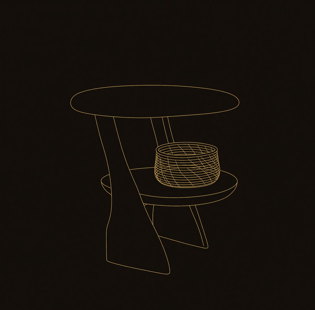 Solid Wood Nightstand With 2 Tiers Bedroom dimension diagram