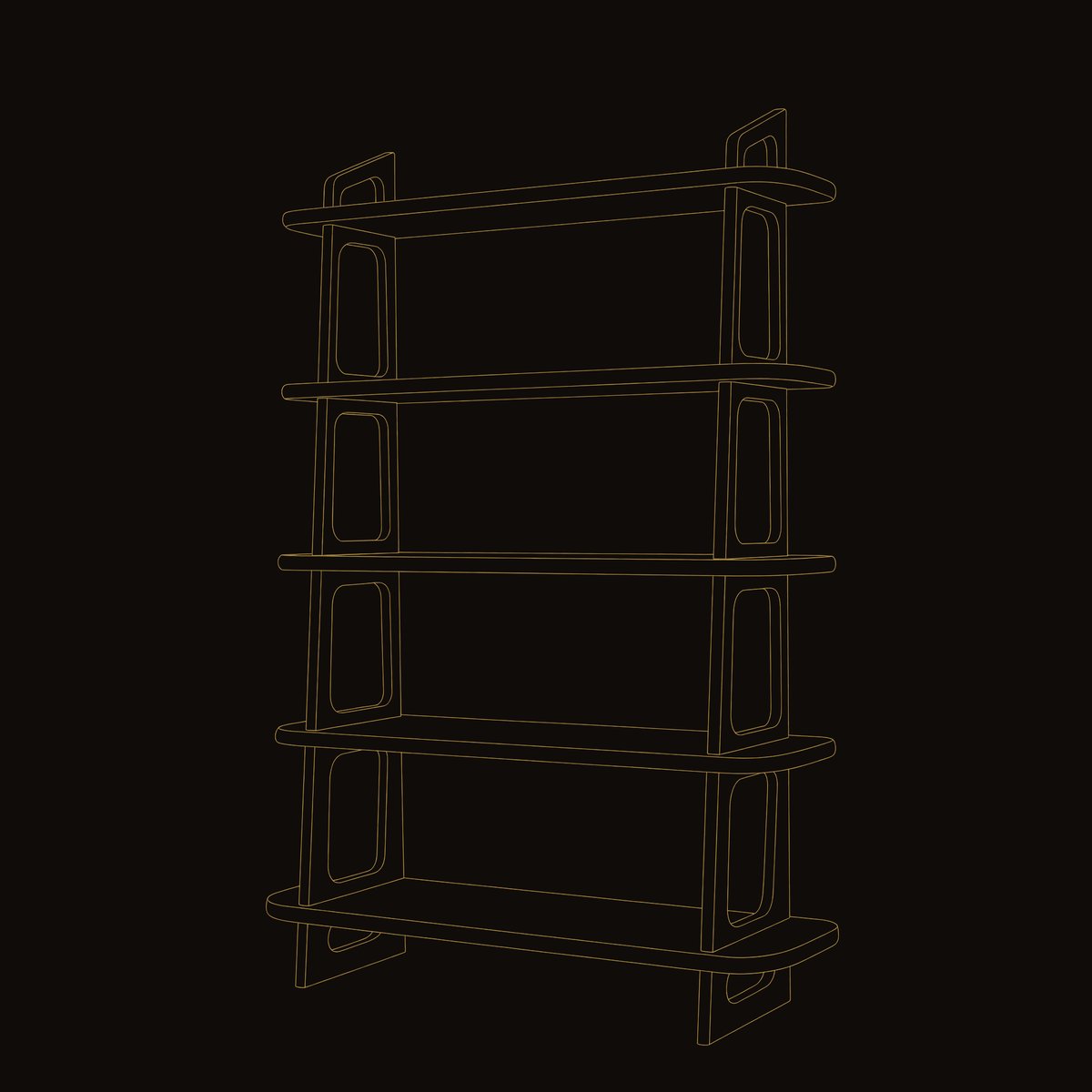 Solid Wood Standing Shelf Living Room Corner dimension diagram