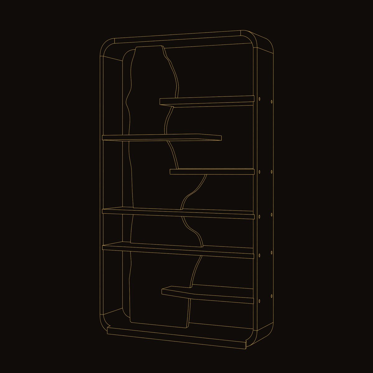 Solid Wood Standing Shelf Home Office Storage dimension diagram