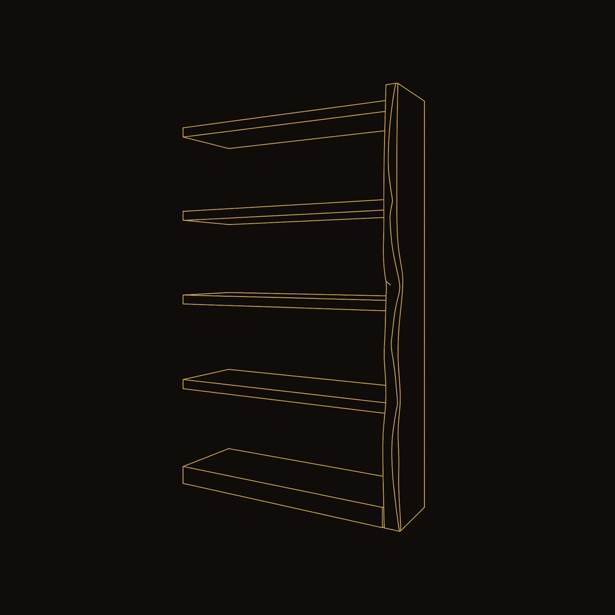 Solid Wood Standing Shelf Minimalist Home dimension diagram