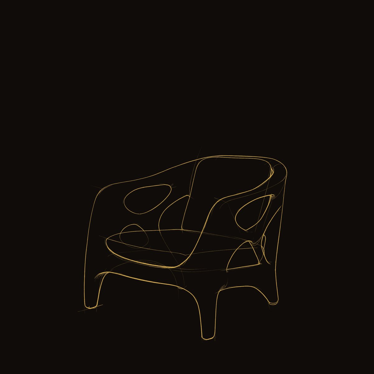 Solid Wood Chair Sculptural Lounge Patio dimension diagram