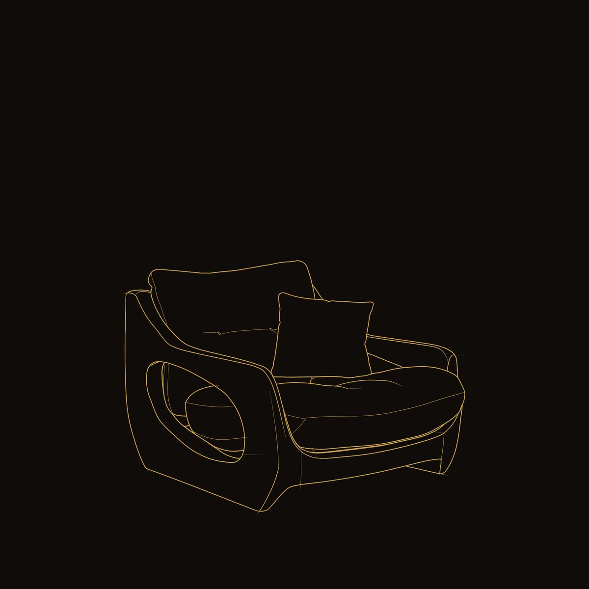 Solid Wood Chair Lounge Seating With Carved Form Living Room dimension diagram