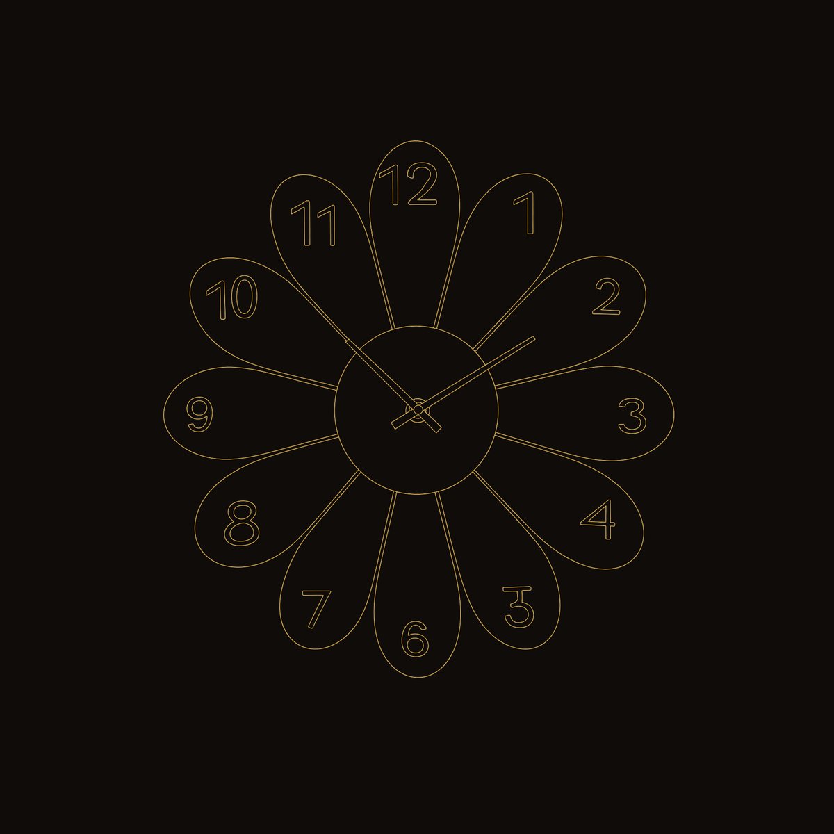 Solid Wood Clock Artisan Wall Contemporary Living Space dimension diagram
