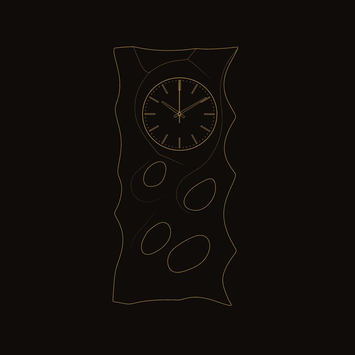 Solid Wood Clock Wall With Hollow Form Living Room dimension diagram