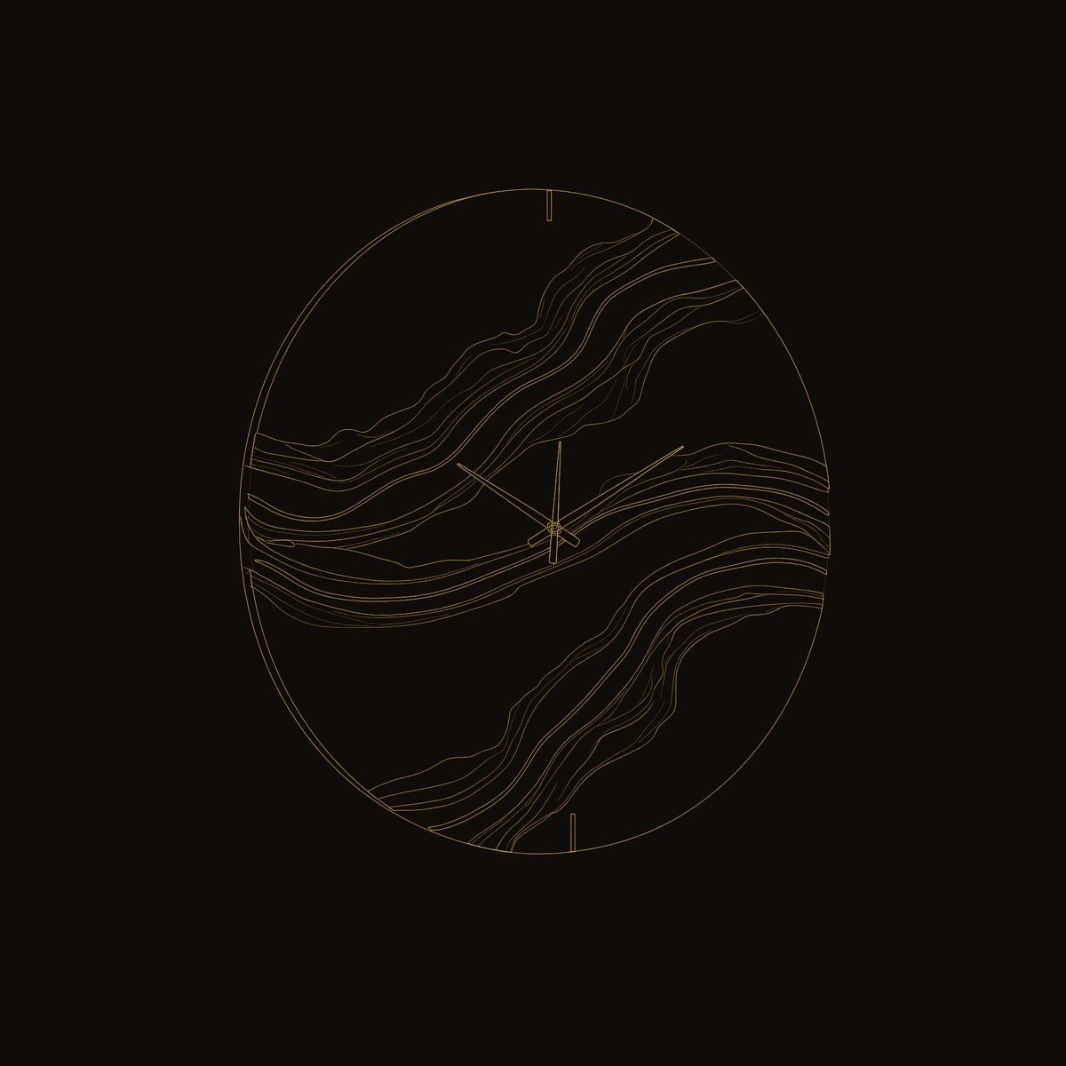 Solid Wood Clock Minimalist Artistic Wall Living Room dimension diagram
