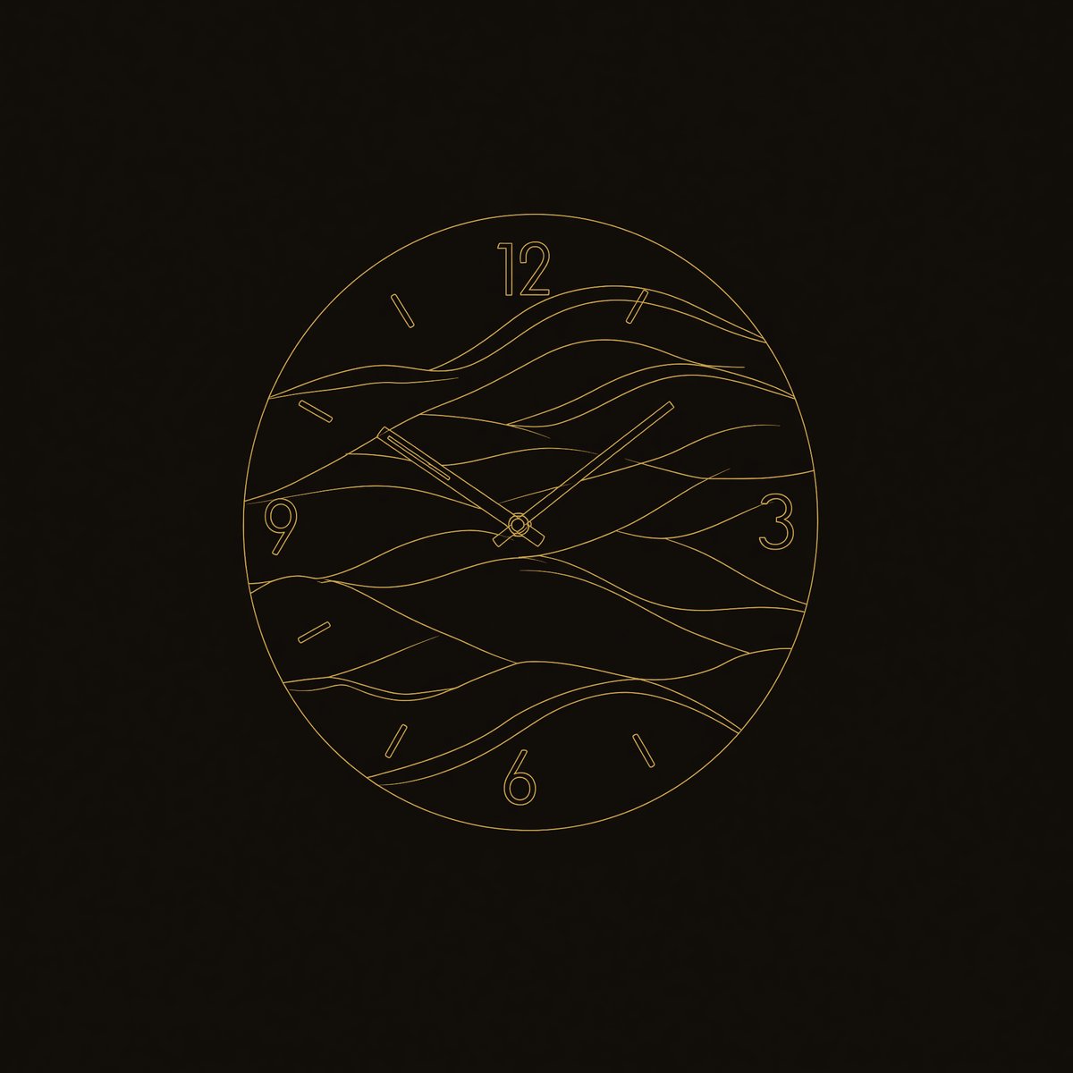 Solid Wood Clock Wave Wall Living Room, II dimension diagram