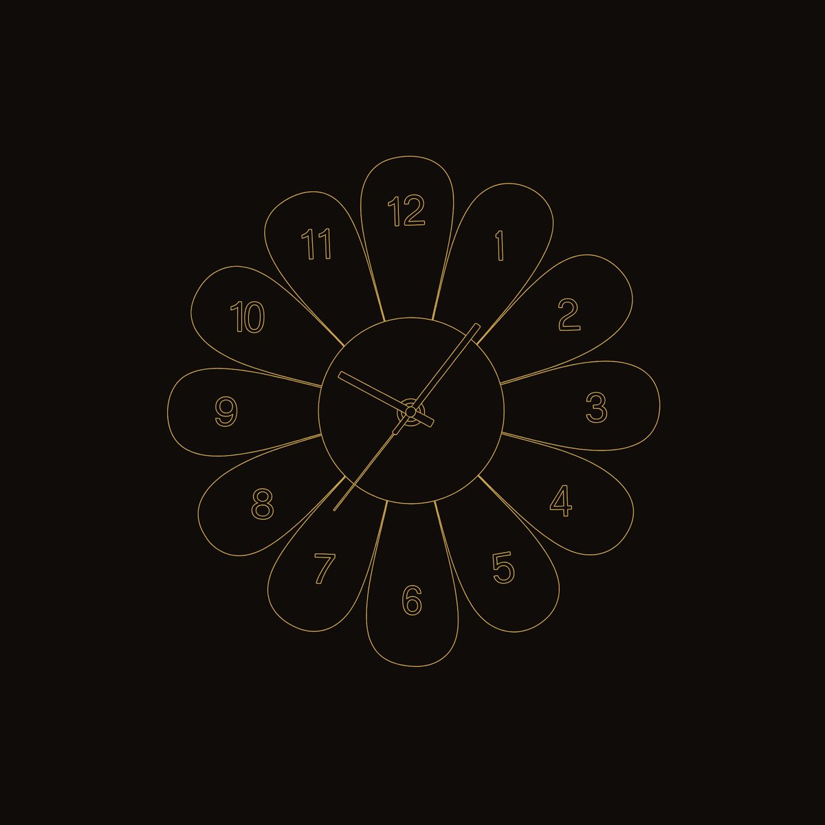Solid Wood Clock Handcrafted Wall Modern Living Room dimension diagram