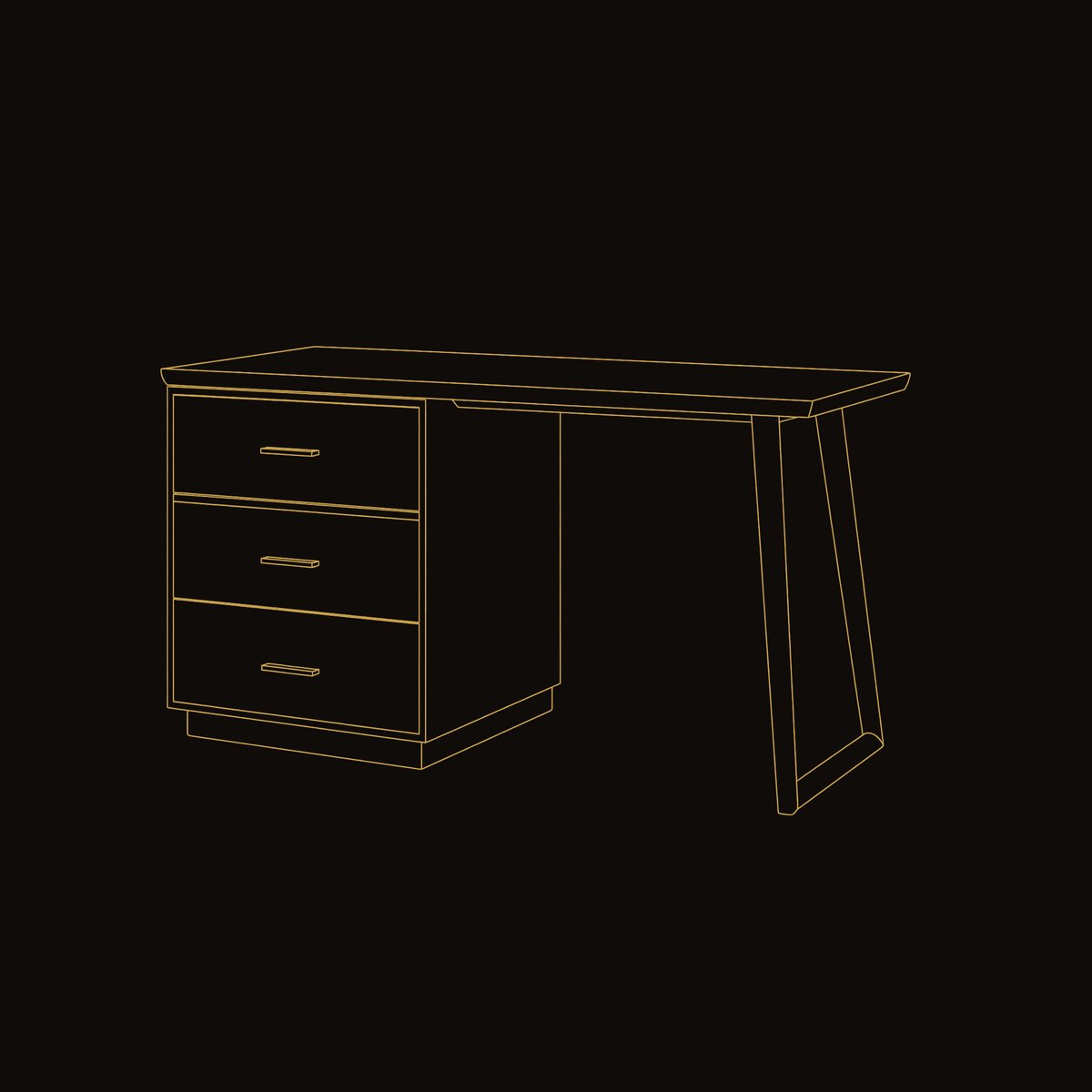 Solid Wood Dressing Table Makeup Vanity Desk Studio Apartment Beauty Space dimension diagram