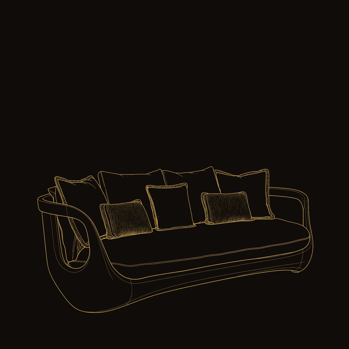 Solid Wood Sofa Sculptural Living Room dimension diagram