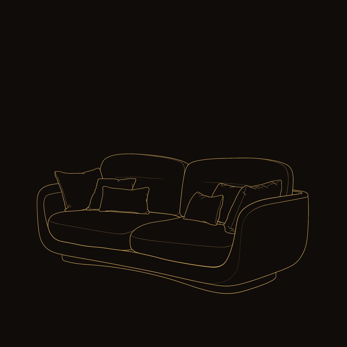 Solid Wood Sofa With Rounded Edges Living Room dimension diagram