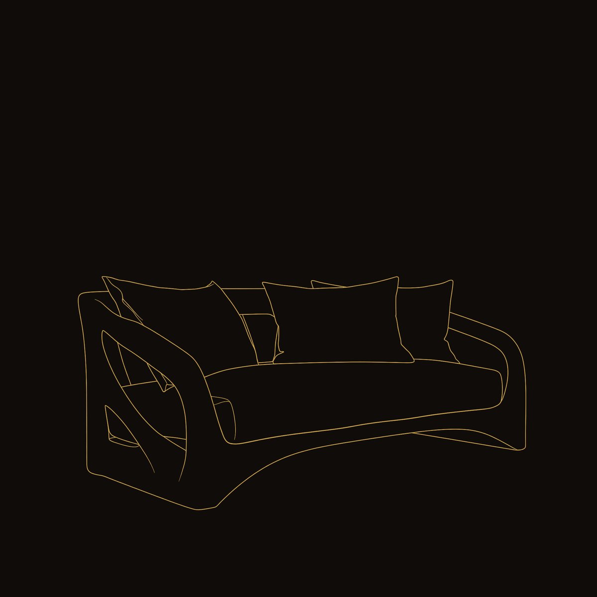 Solid Wood Sofa Handcrafted Living Room dimension diagram