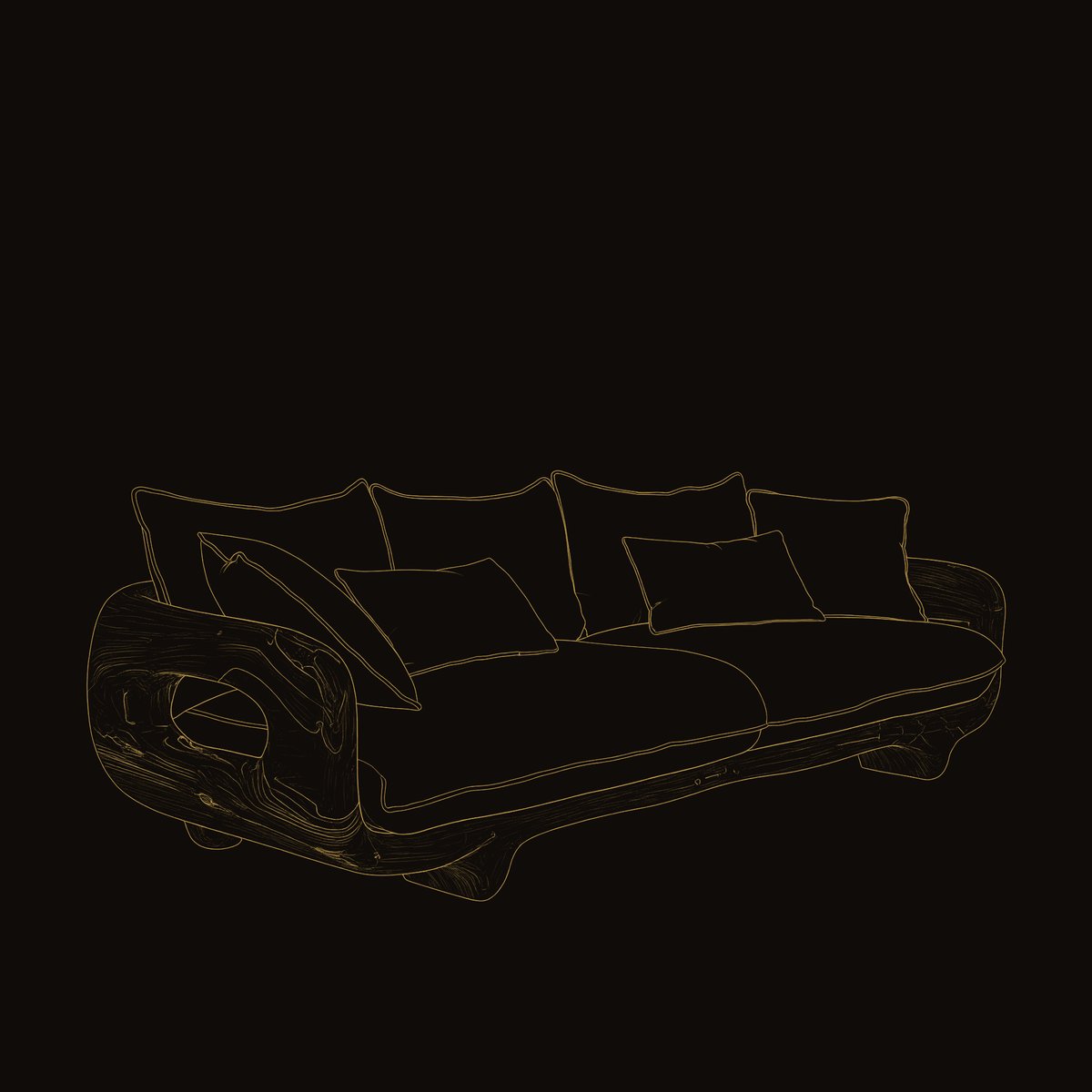 Solid Wood Sofa Farmhouse Curved With Solid Frame Living Room dimension diagram
