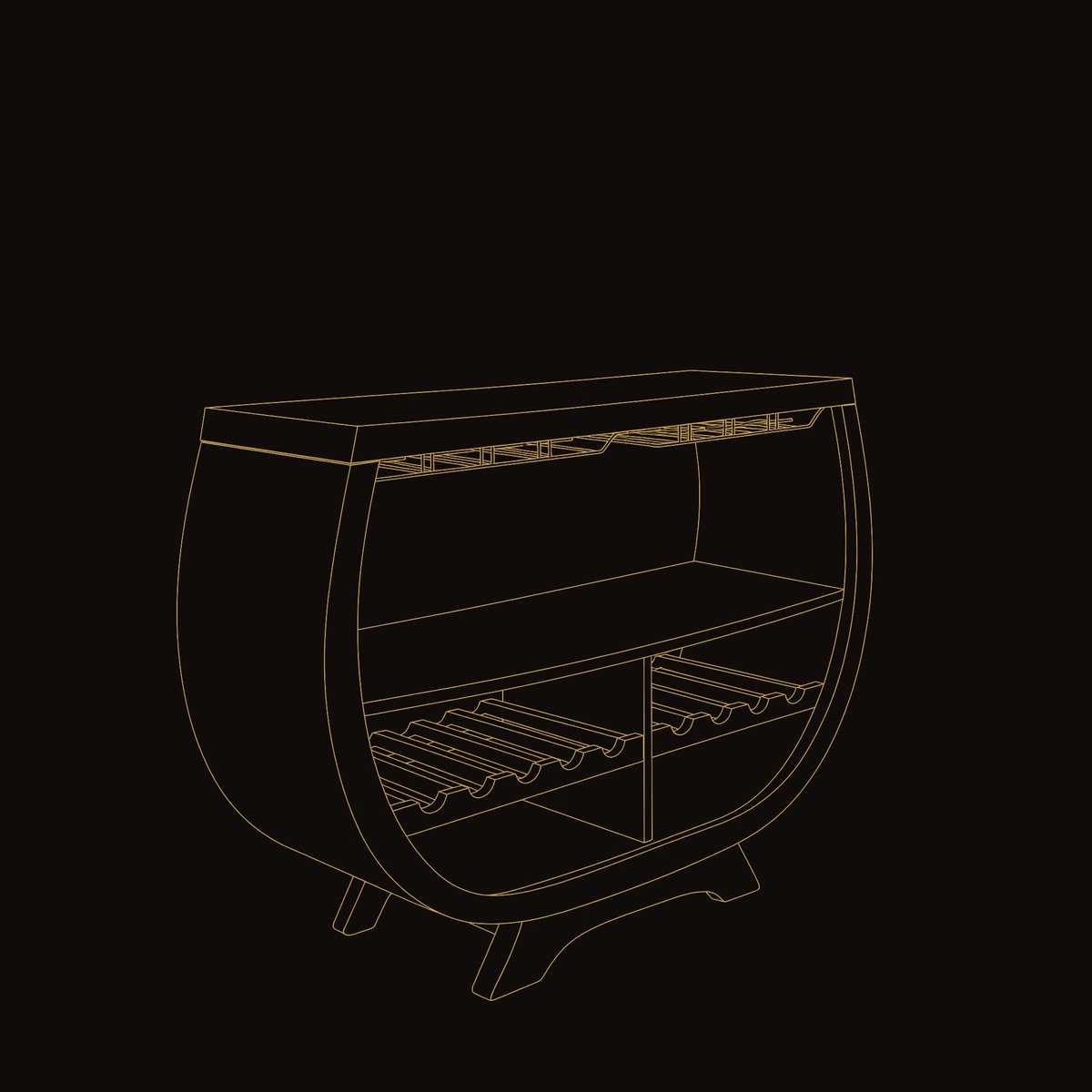Solid Wood Bar Cabinet Wine With Wine Rack Dining Area dimension diagram