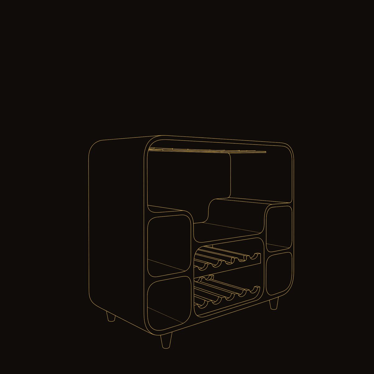 Solid Wood Bar Cabinet Wine With Open Bottle Display Home dimension diagram