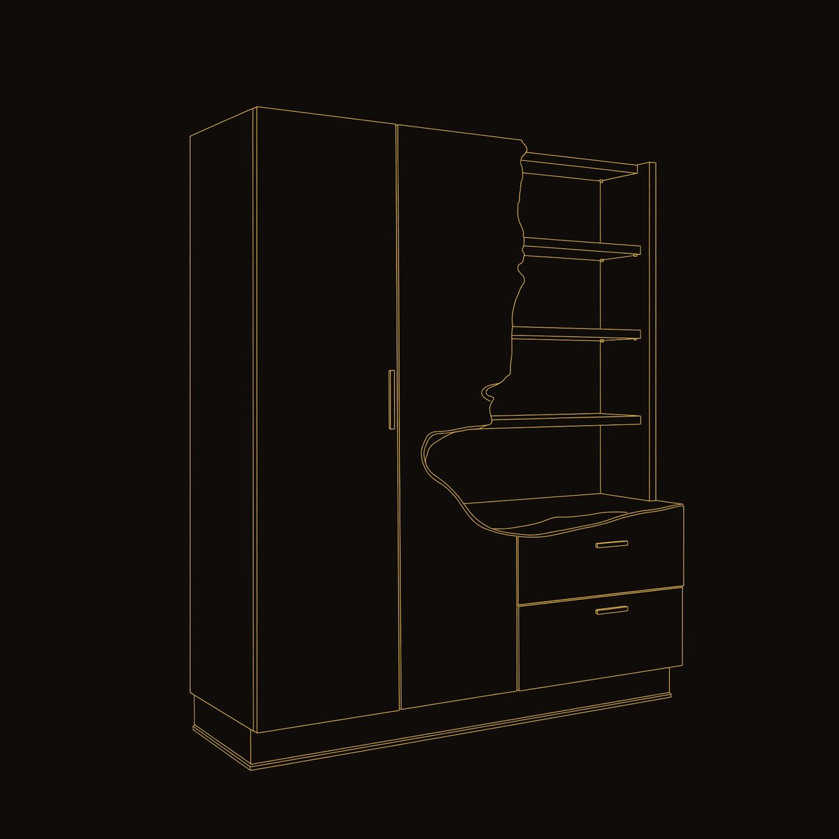 Solid Wood Bar Cabinet With Wine Storage Dining Room dimension diagram