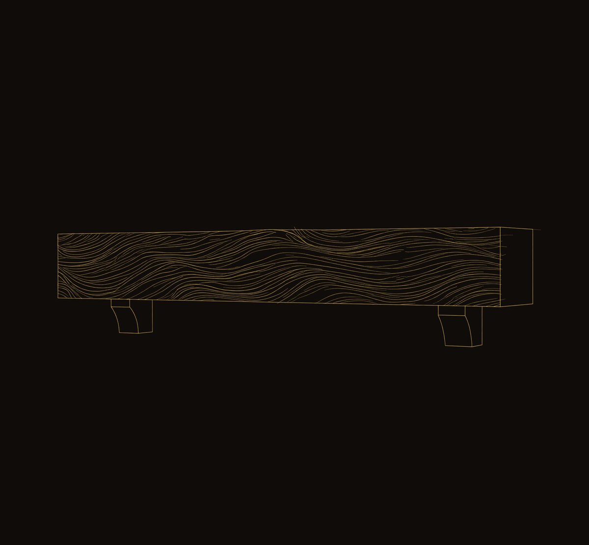 Solid Wood Floating Fireplace Mantel Rustic Shelf Living dimension diagram