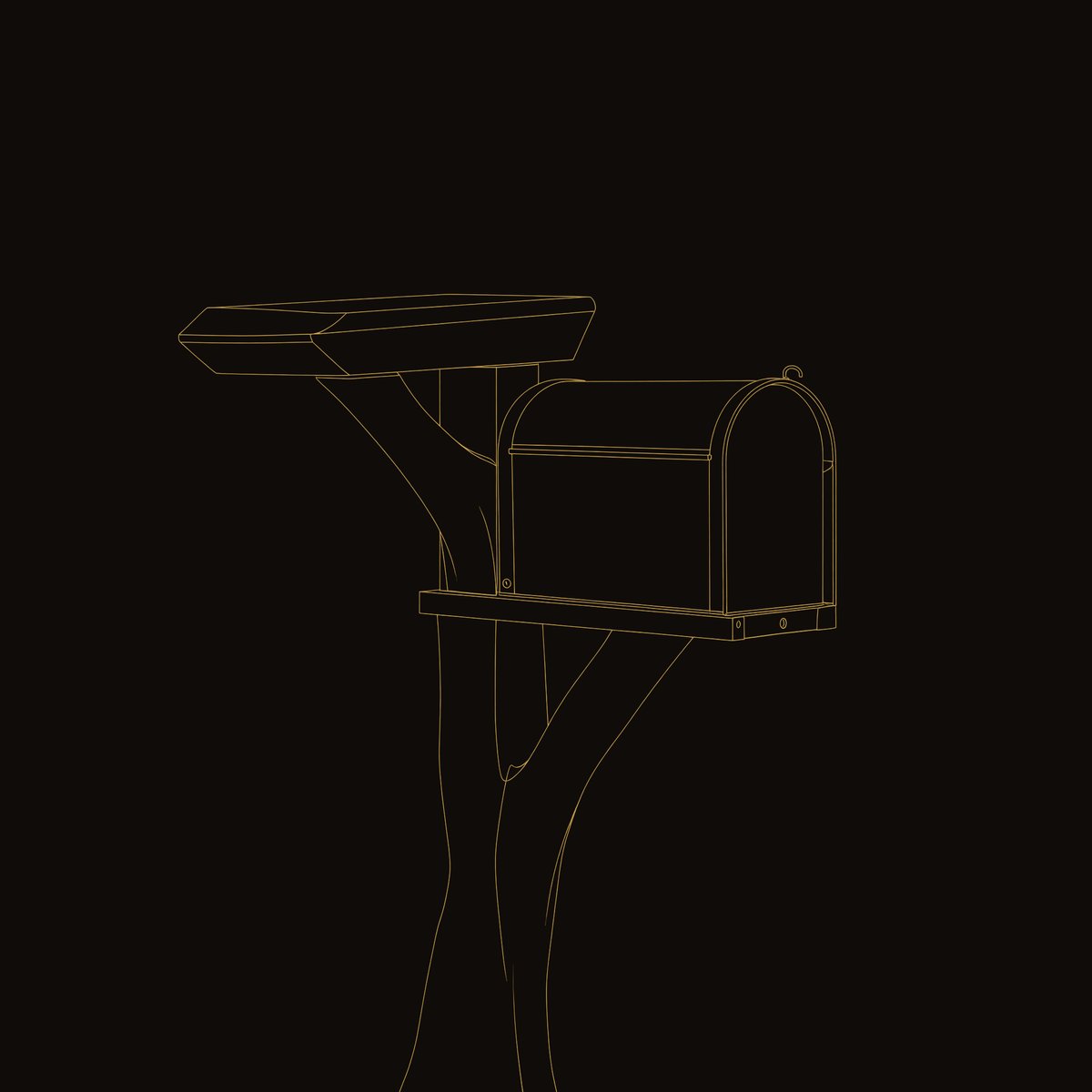 Solid Wood Mailbox Post Sculpture Garden Patio dimension diagram