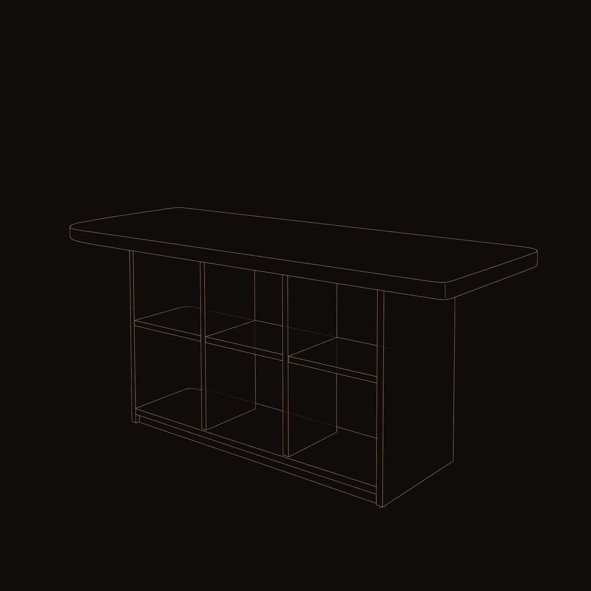 Solid Wood Bar Table Curved With Storage Kitchen Dining Area dimension diagram
