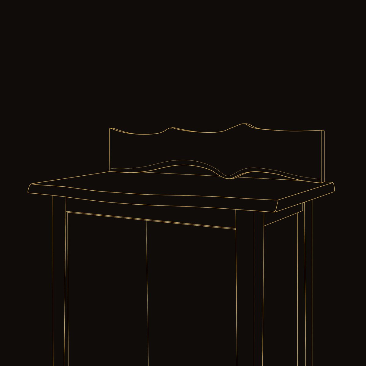 Solid Wood Bar Table Live Edge Indoor With Wave Shelf Home dimension diagram