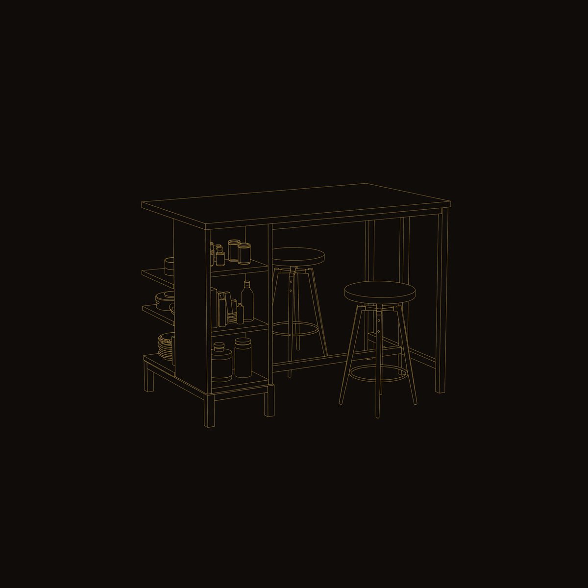 Solid Wood Bar Table Industrial Kitchen With Metal Legs Apartment Dining dimension diagram