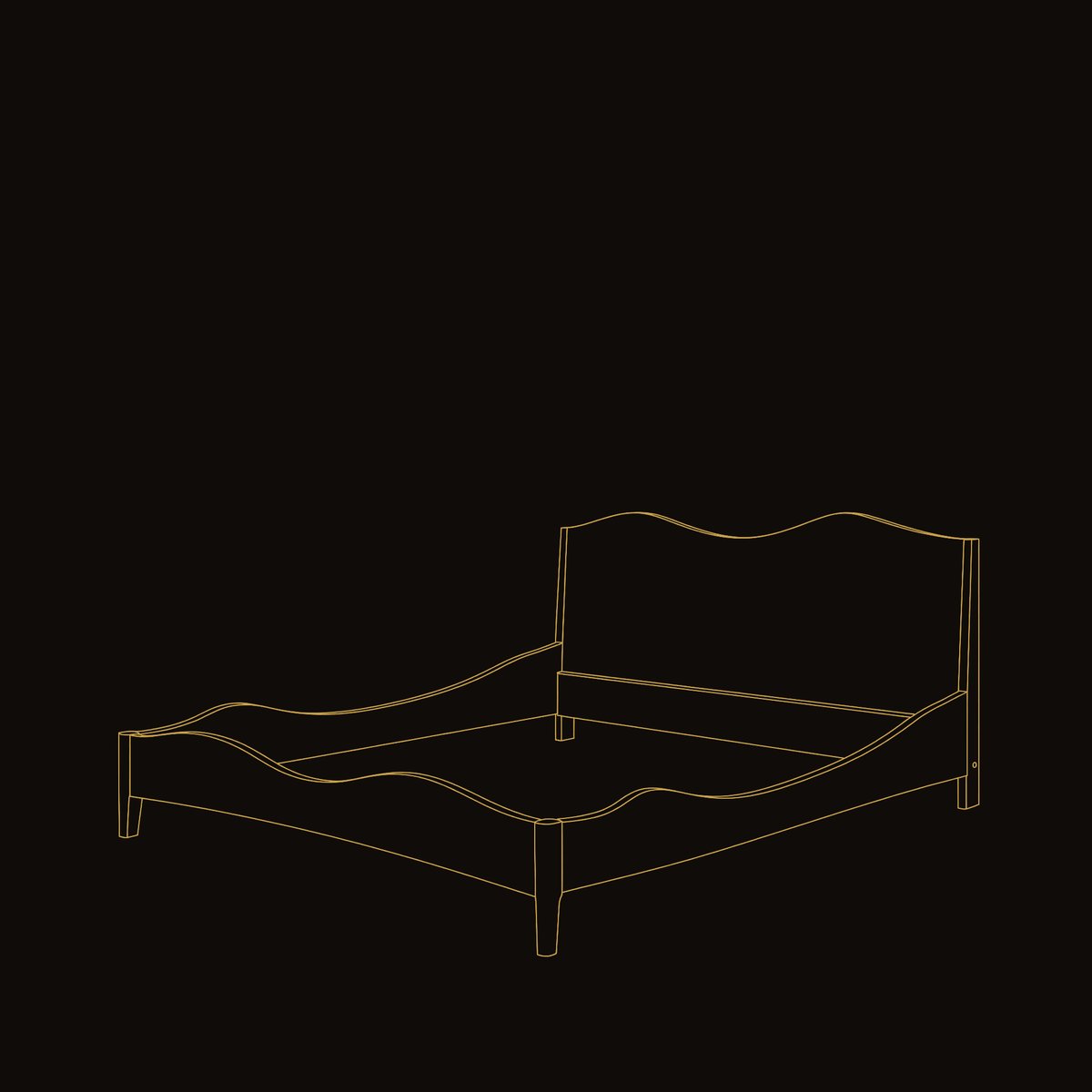 Solid Wood Bed Frame Luxury Set Headboard Bedroom dimension diagram