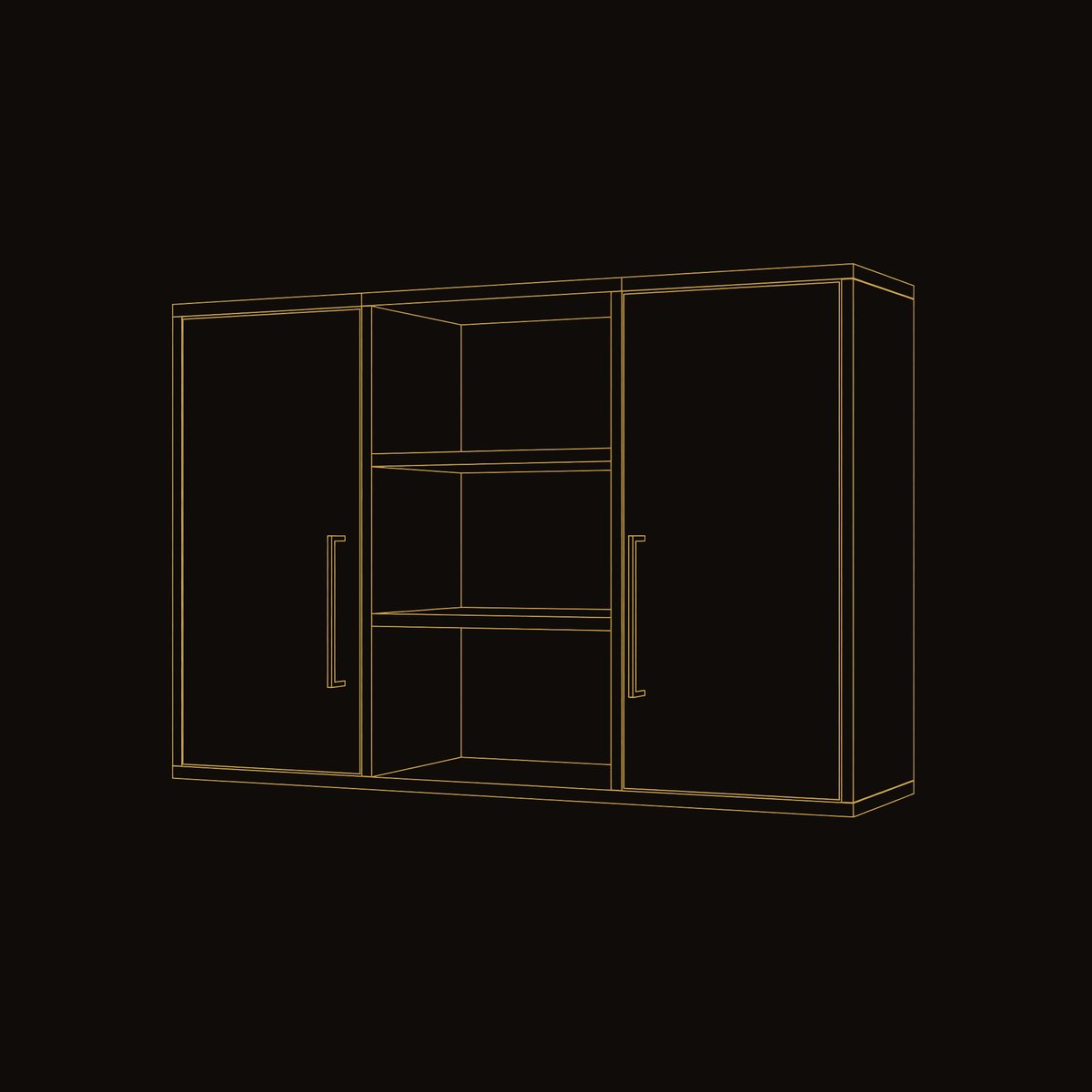 Solid Wood Bathroom Cabinet Wave Front Luxury dimension diagram