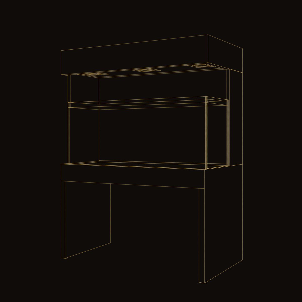 Solid Wood Aquarium Stand With Canopy Living Room dimension diagram