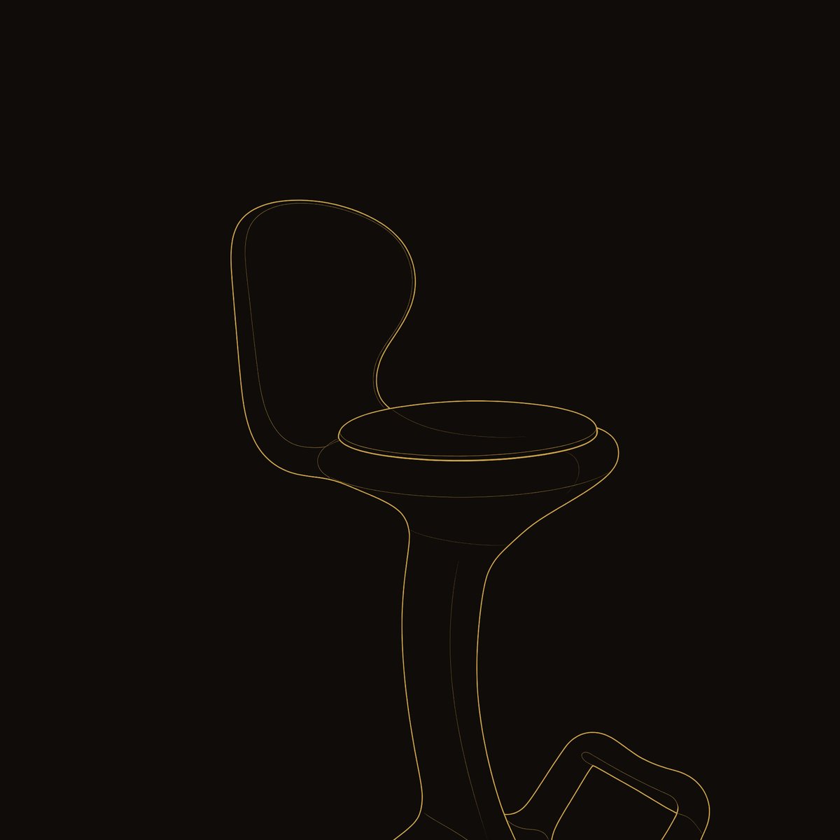 Solid Wood Bar Stool Sculptural Organic Kitchen Interiors dimension diagram