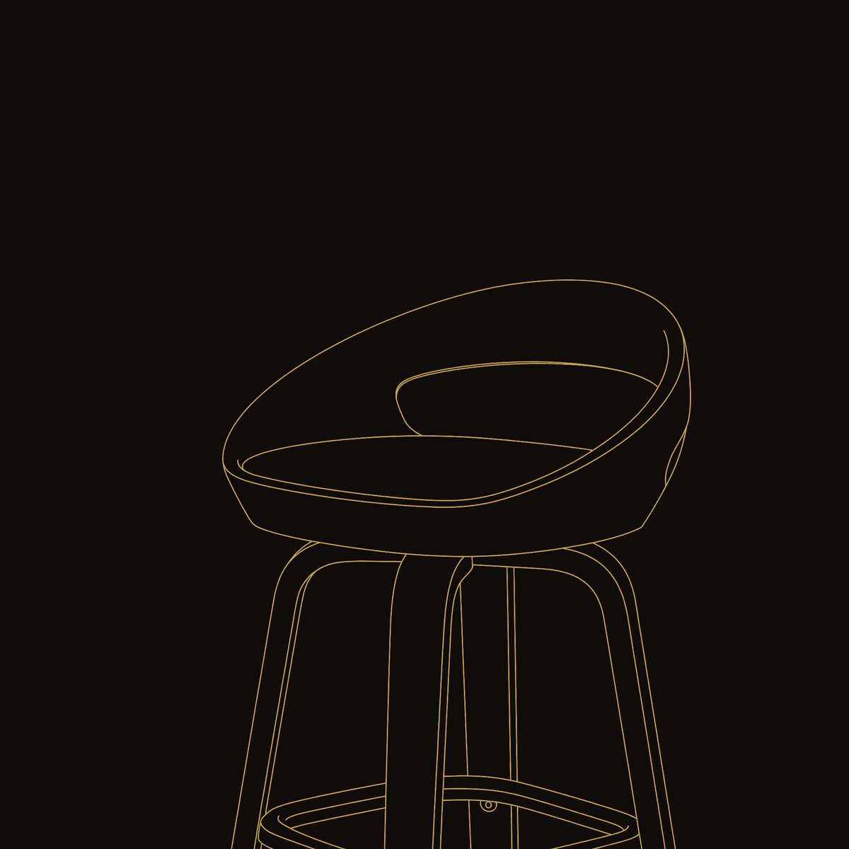 Solid Wood Bar Stool Curved Kitchen Island Counter Dining dimension diagram