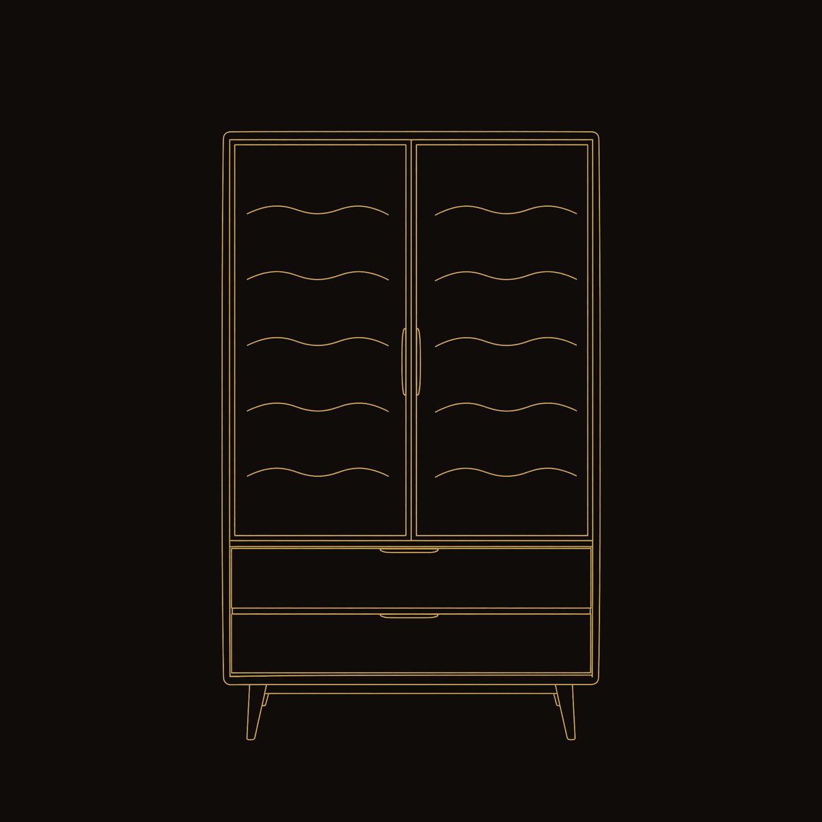 Solid Wood Wardrobe With Drawers Bedroom dimension diagram