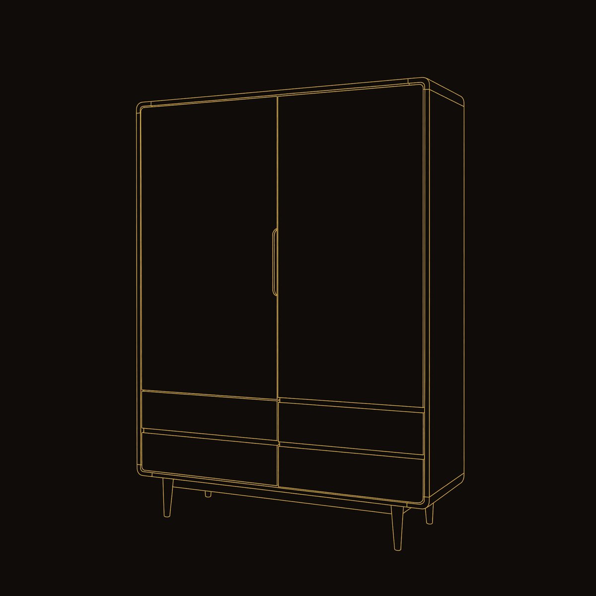 Solid Wood Wardrobe With Drawers Shelf Bedroom dimension diagram