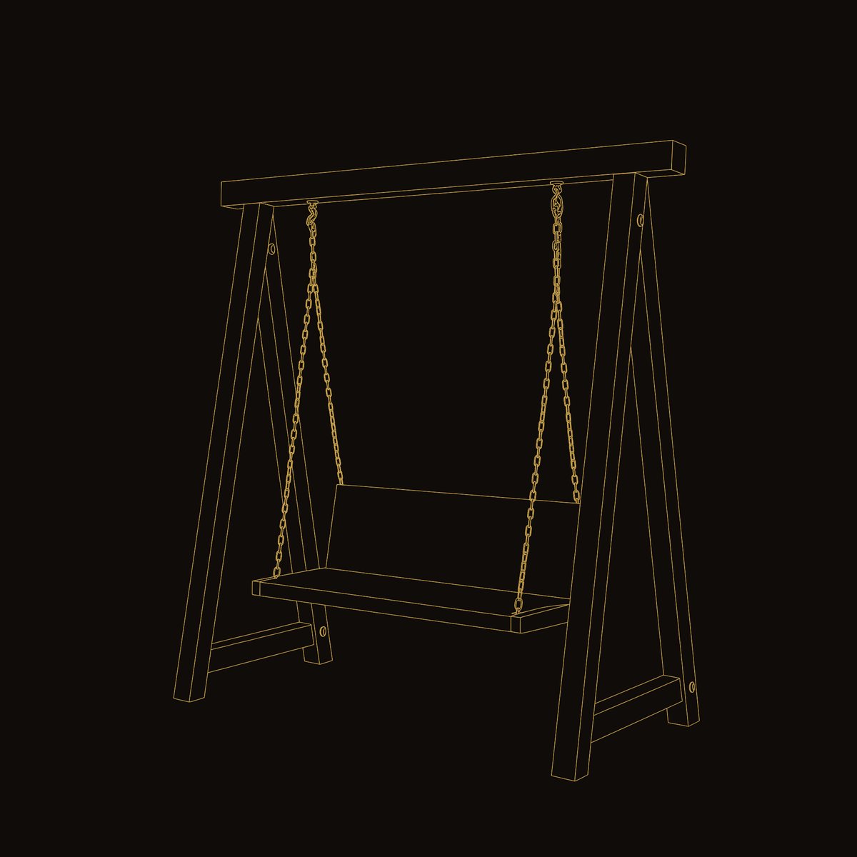 Solid Wood Porch Swing With Backrest Patio dimension diagram