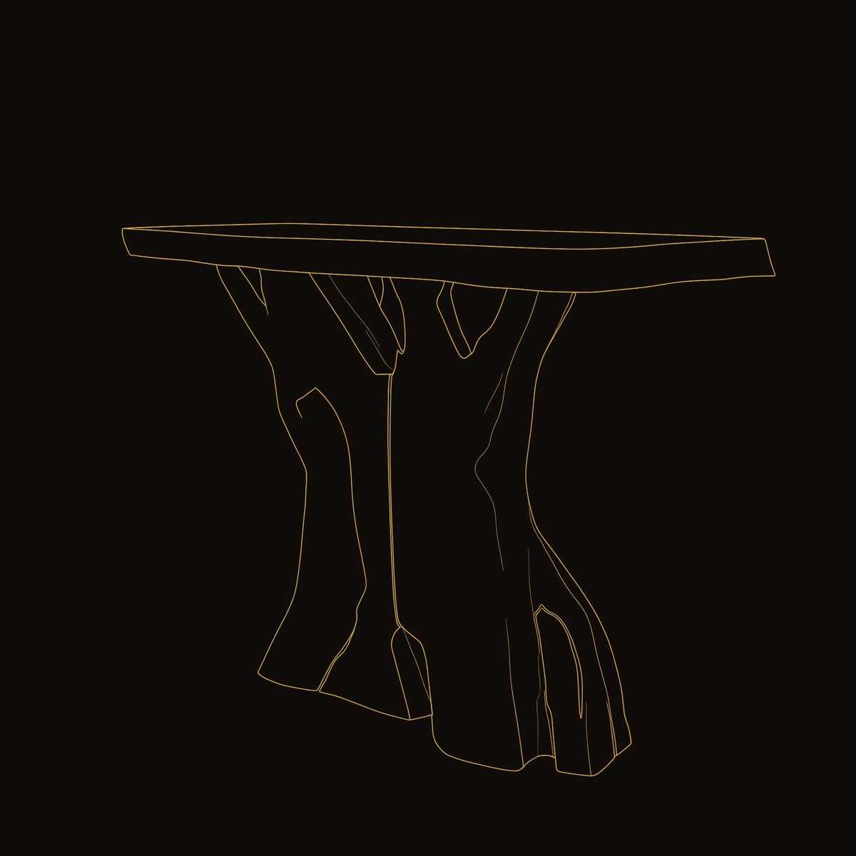 Solid Wood Teak Outdoor Table Solid Console Live Edge Design Entryway dimension diagram