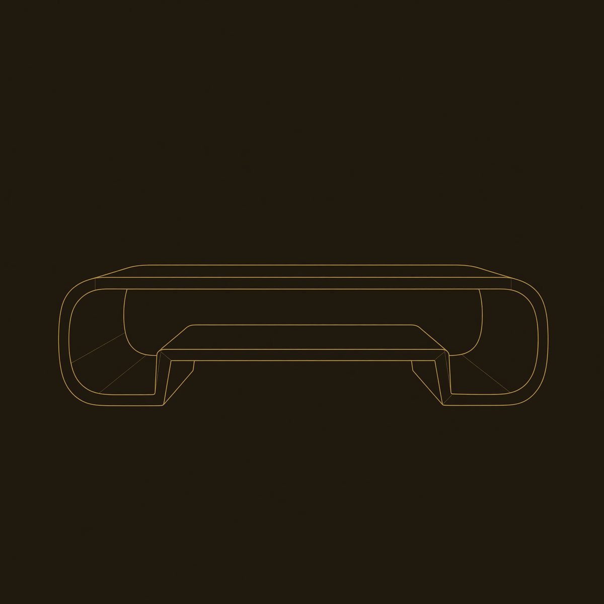 Archloop Walnut TV Console with Floating Inner Shelf dimension diagram