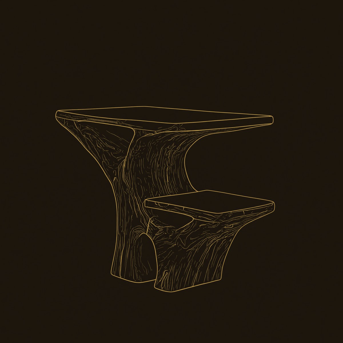 Artistic Side Table Unique Multi Tiered Design For Home dimension diagram