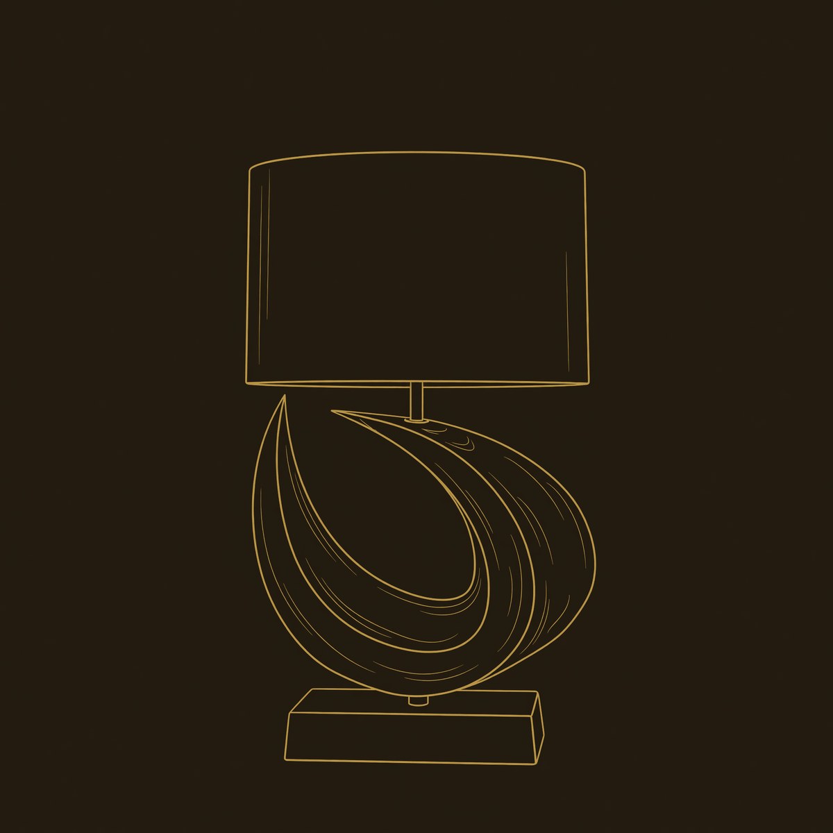 Coastal Artistic Lamp Bedroom Living Room Studio Corner Space dimension diagram