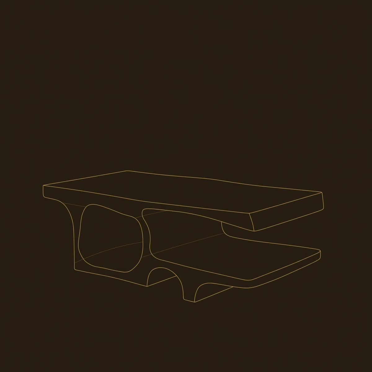 Coastal Wood Coffee Table For Beach House dimension diagram