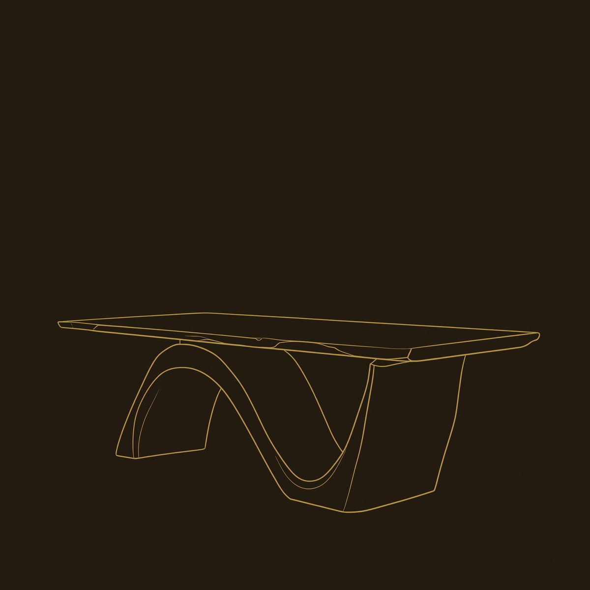 Contemporary Curved Base Wood Dining Table For Dining Area dimension diagram
