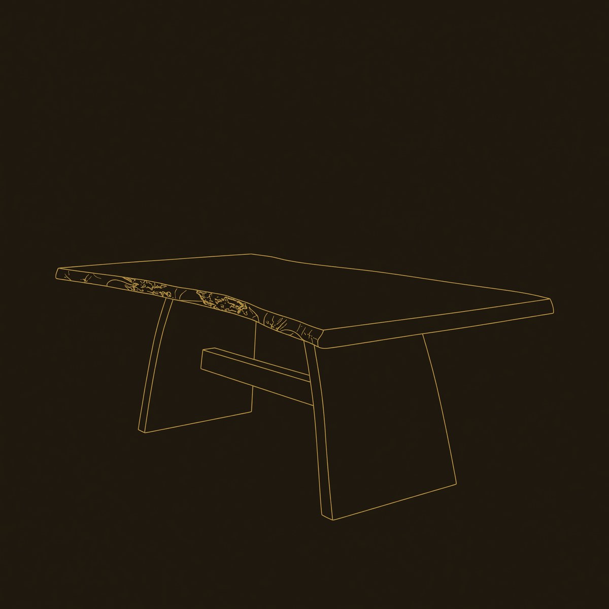 Contemporary Live Edge Dining Table For Entertaining Space dimension diagram
