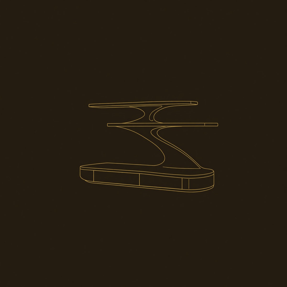 Floating Wooden Desk With Curved Upper Shelf Frame For Workspace dimension diagram