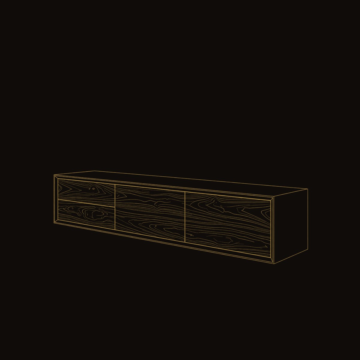 Handcrafted Tv Cabinet With Multi Branch Shelves For Living Room dimension diagram