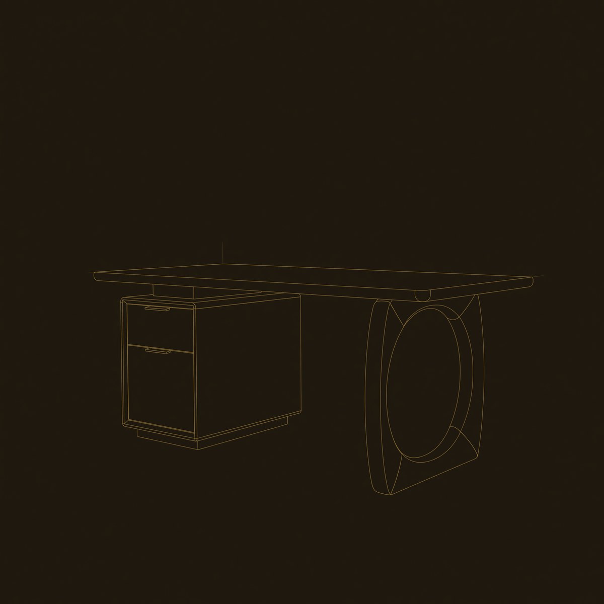 High Rise Workstation Desk with Curved Base dimension diagram