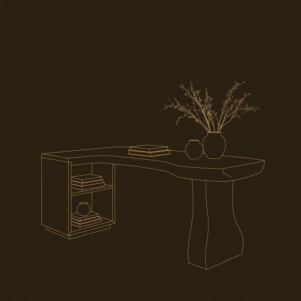 L-Shaped Corner Desk with Open Shelf Storage Bay dimension diagram