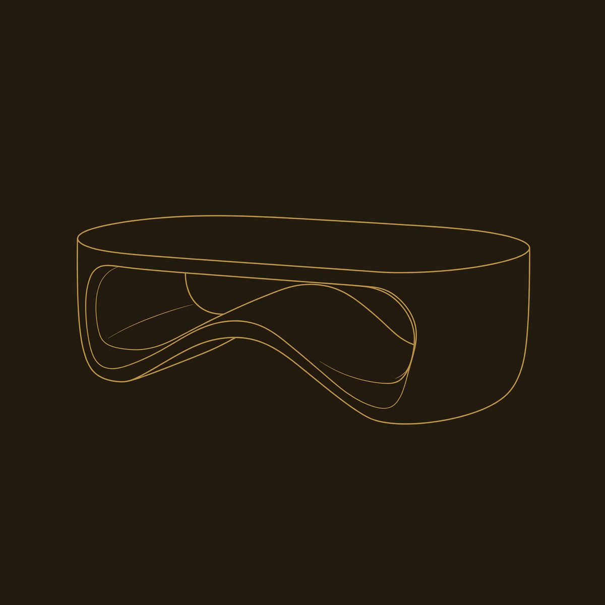 Loopwave Sculptural Hardwood Coffee Table for Living Rooms dimension diagram