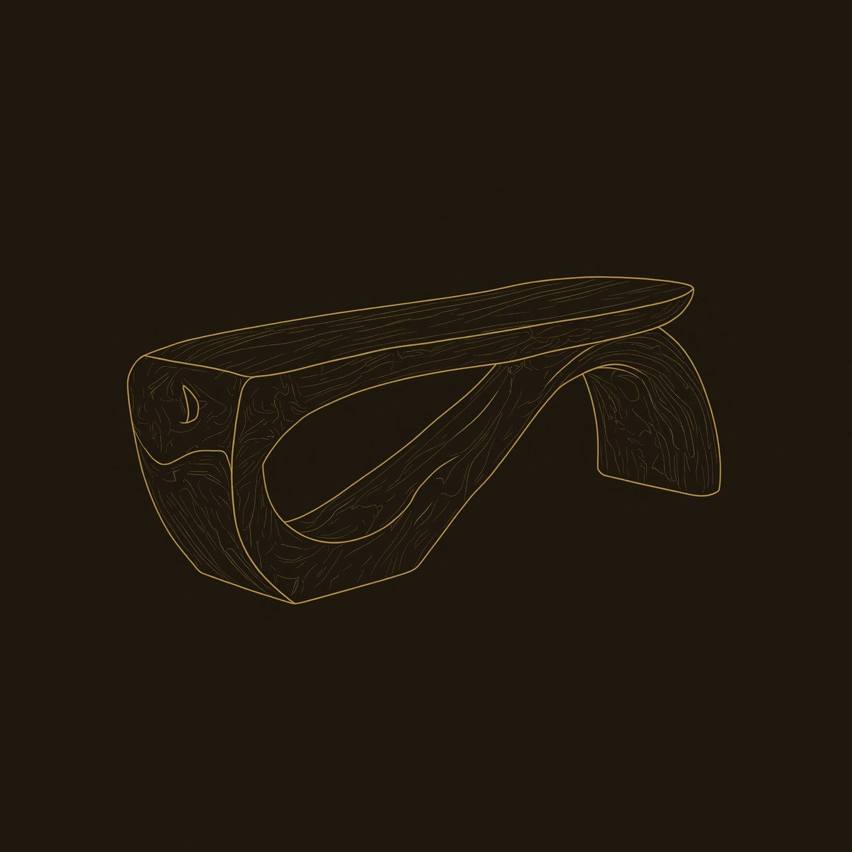 Minimal Organic Bench With Smooth Curved Form For Entryway dimension diagram