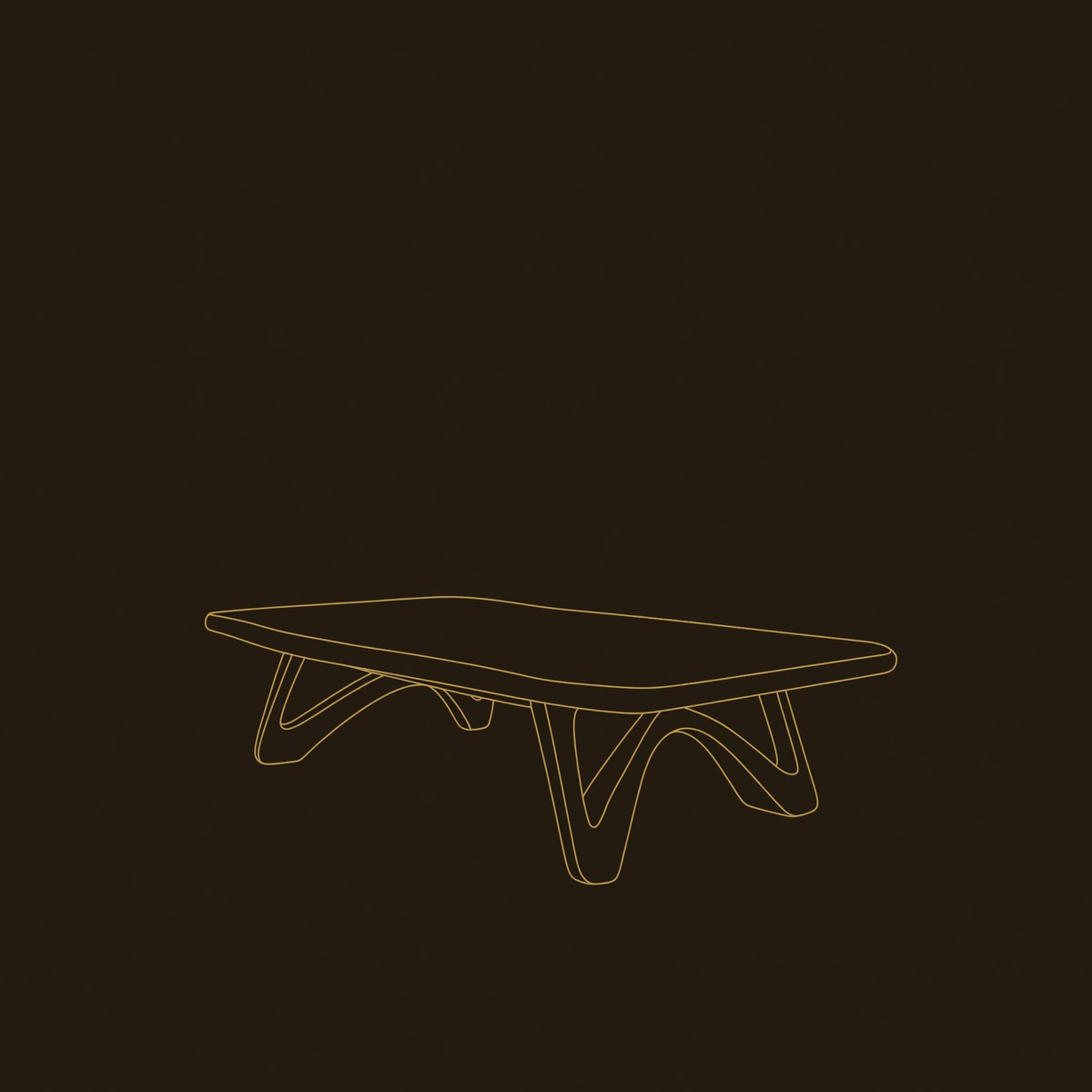 Minimalist Curved Coffee Table For Modern Home dimension diagram